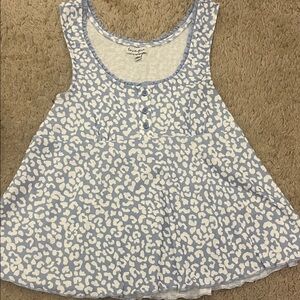 Love, Fire Sky Blue and White Knit Top
